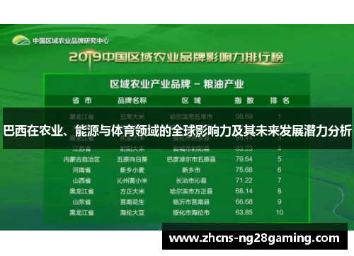 巴西在农业、能源与体育领域的全球影响力及其未来发展潜力分析 巴西在农业、能源与体育领域的全球影响力及其未来发展潜力分析